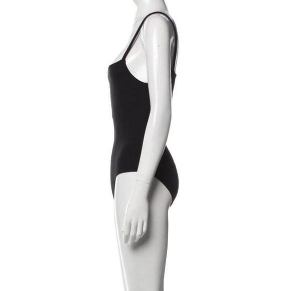 Toteme Slim Strap Bodysuit Square Neck Tank Black L - Picture 8 of 8